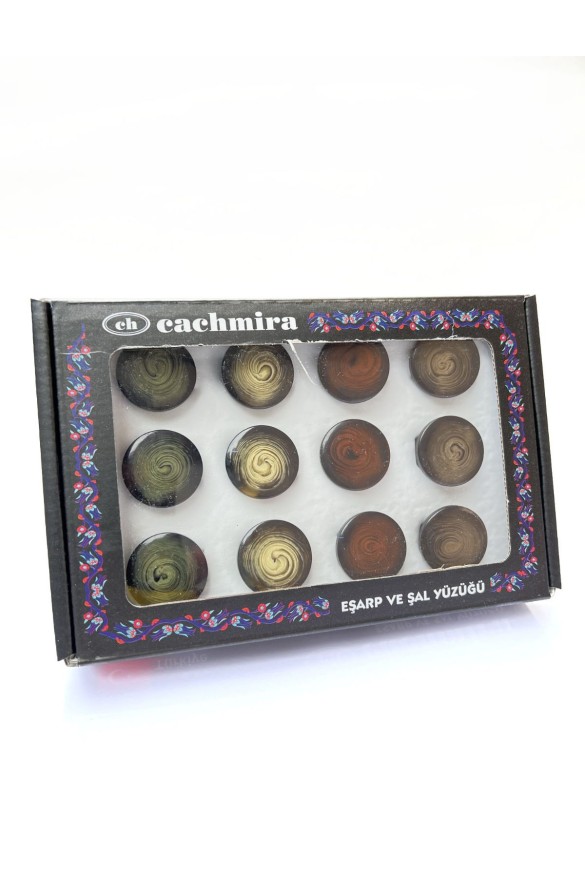 Cachmira Eşarp Yüzüğü 12'li Paket